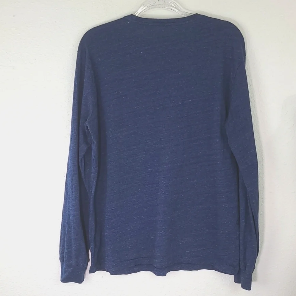 POLO RALPH LAUREN Men's Blue Soft 100% Cotton Long Sleeve Shirt, size Large